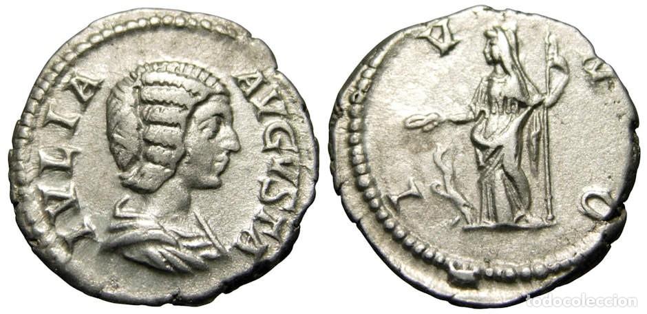 Monedas Imperio romano: Julia Domna AR Denarius (209 dC) - Juno - Foto 3