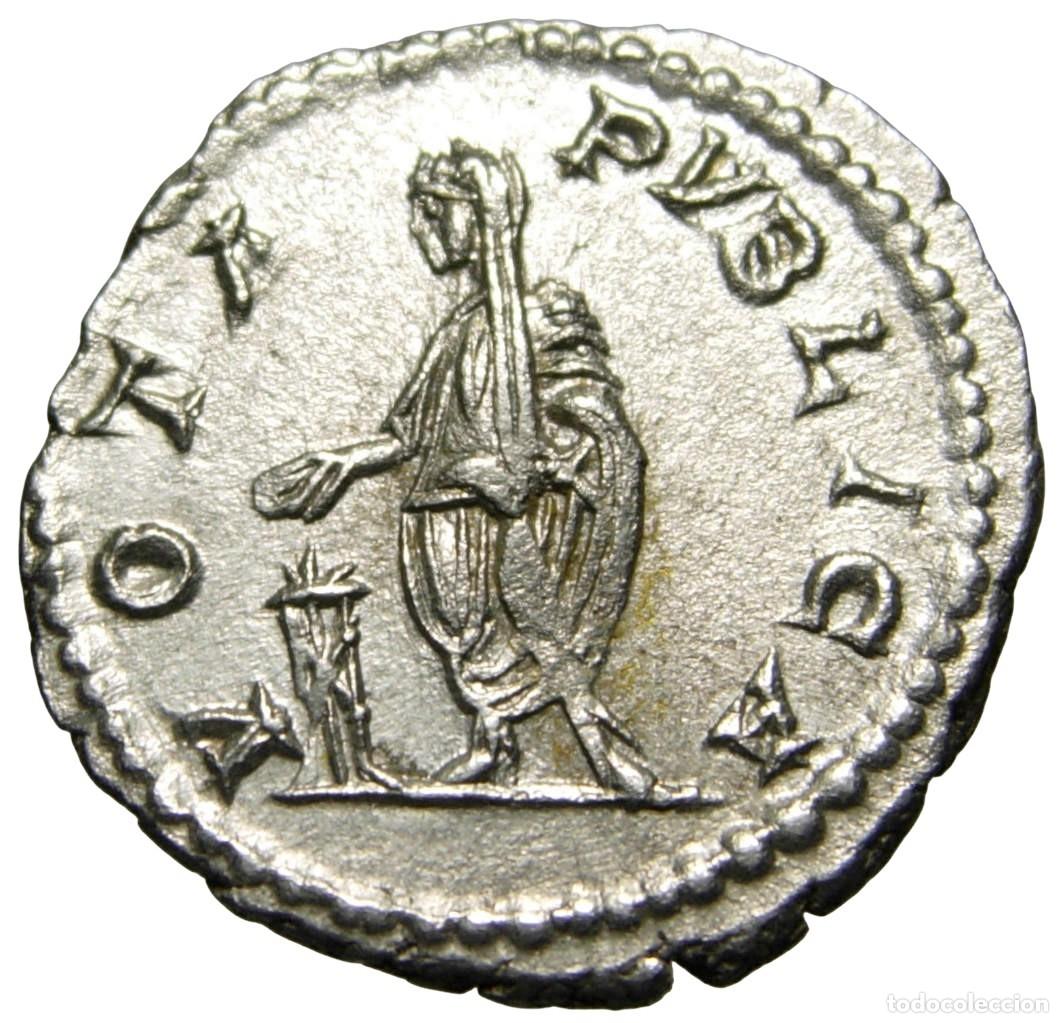 M&uuml;nzen R&ouml;misches Reich: Geta AR Denarius (205 dC), VOTA PVBLICA