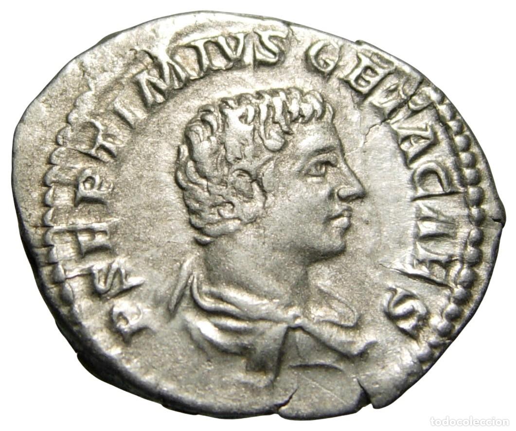 M&uuml;nzen R&ouml;misches Reich: Geta Caesar AR Denario (206 dC), Providentia