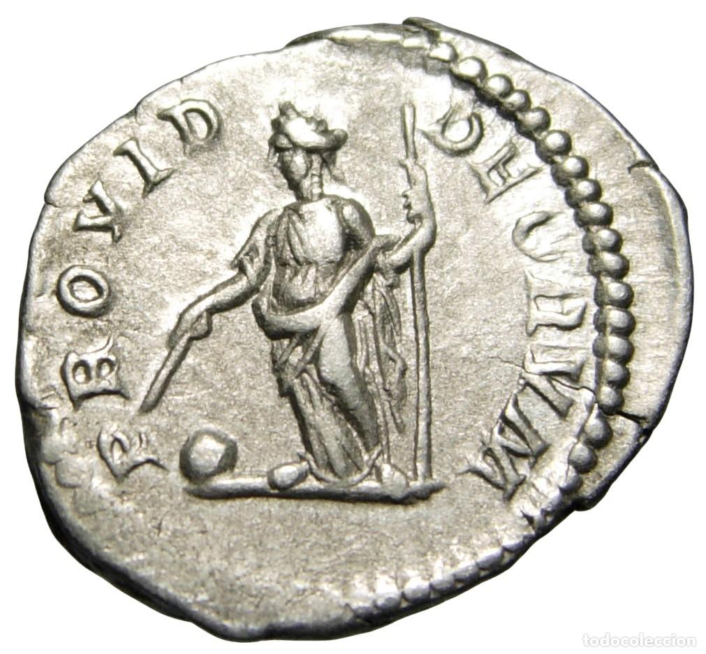 Monedas Imperio romano: Geta Caesar AR Denario (206 dC), Providentia - Foto 2