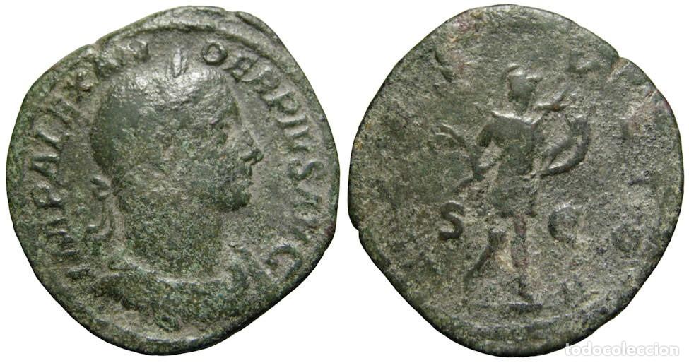 Monedas Imperio romano: Alejandro Severo (222-235 dC) Sestercio, Marte - Foto 3