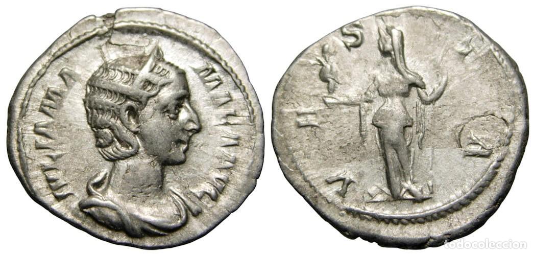 Monedas Imperio romano: Julia Mamaea AR Denarius (226 dC), Vesta - Foto 3