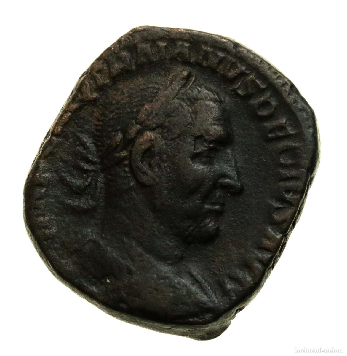 Monedas Imperio romano: SC. Roma-Trajano Decio. Sestercio Roma 249-251 d.C. MBC+/VF+Cobre 20,9 g. ESCASA