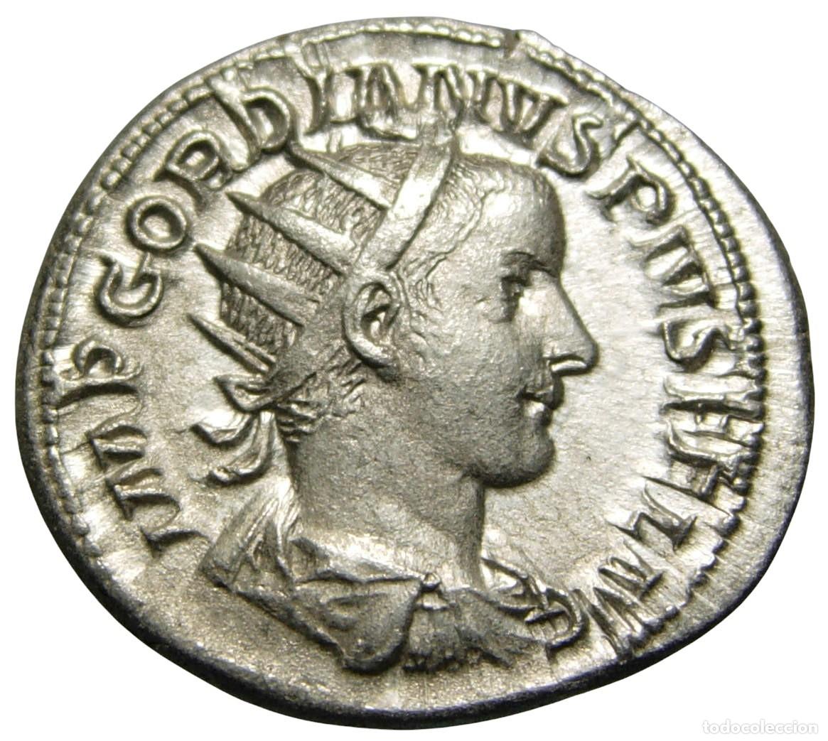 Monedas Imperio romano: Gordiano III (238-244 DC) AR Antoniniano, Apolo