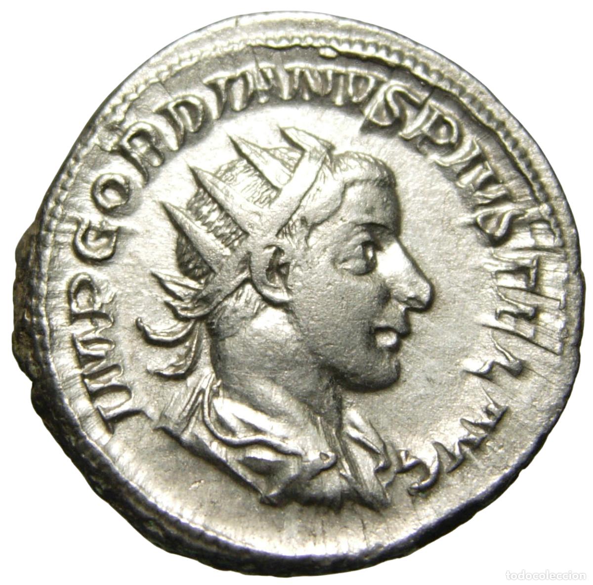 Monedas Imperio romano: Gordiano III (238-244 DC) AR Antoniniano - Apolo