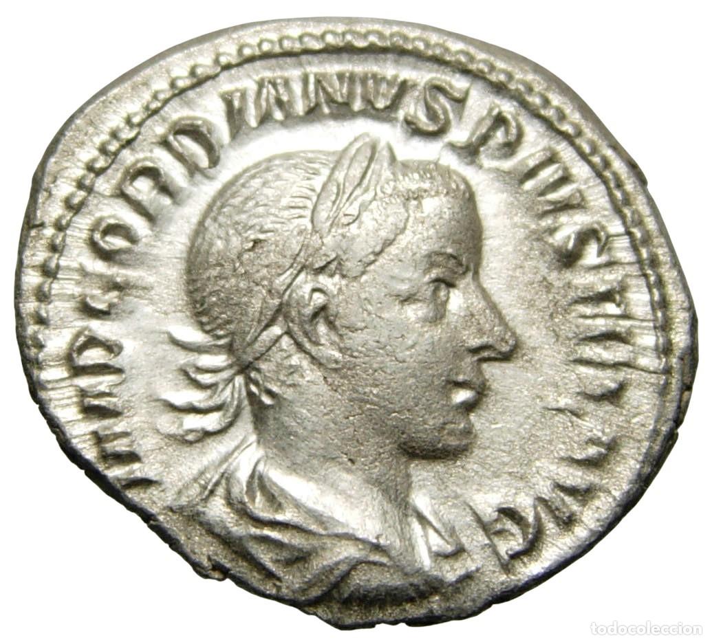 Monedas Imperio romano: Gordiano III (238-244 DC) AR Denario, Diana