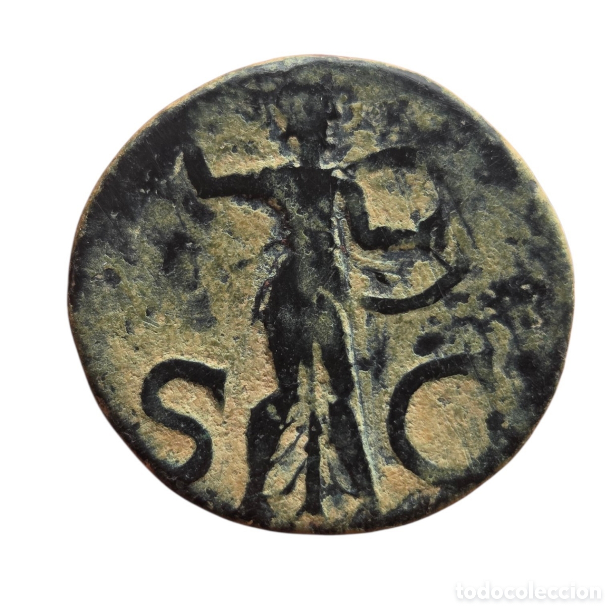 Monedas Imperio romano: As de Claudio , patina negra - Foto 2