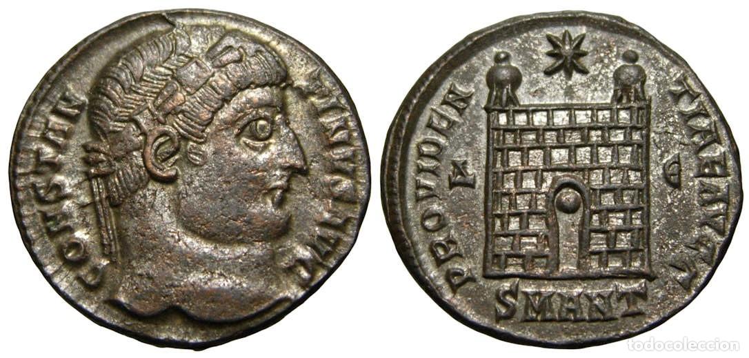 Monedas Imperio romano: Constantino I &AElig;3 Centenionalis (326-327 dC)