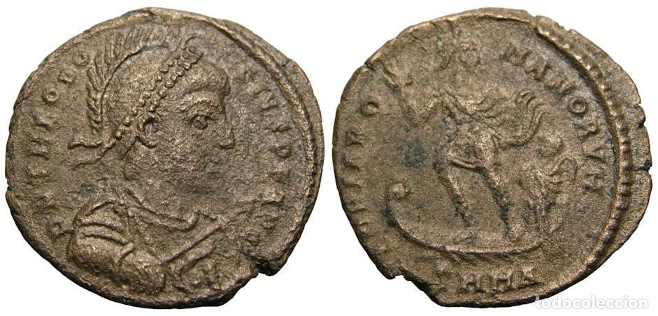 Monedas Imperio romano: Teodosio I &AElig;2 Maiorina (378-383 dC)