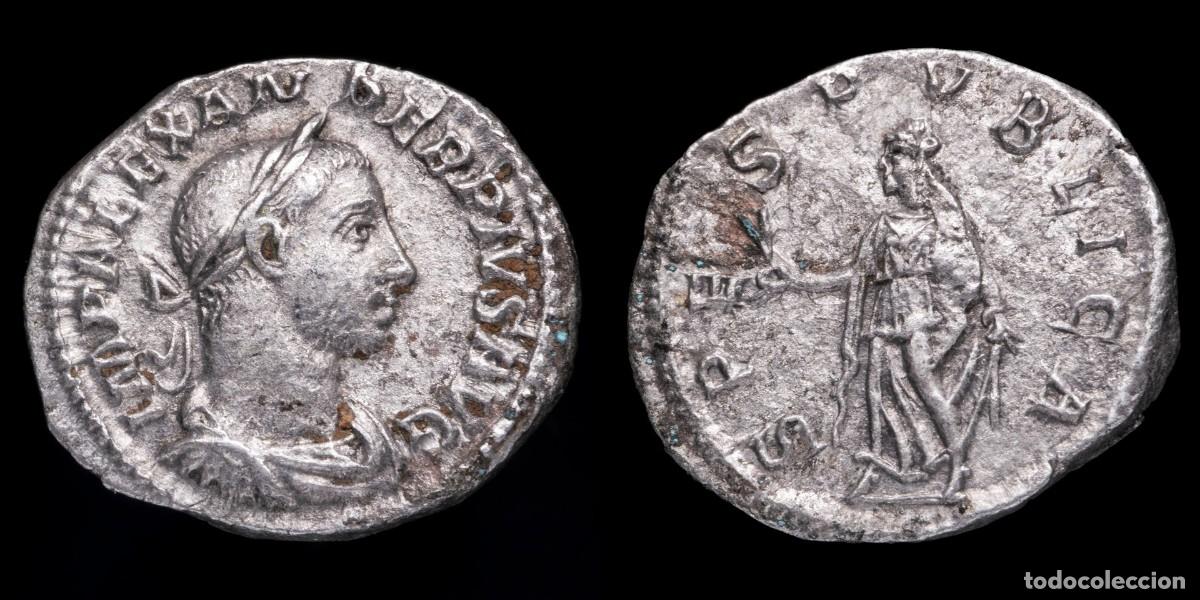 Monedas Imperio romano: Severus Alexander Denarius - SPES PVBLICA - 19 mm / 3,05 gr.