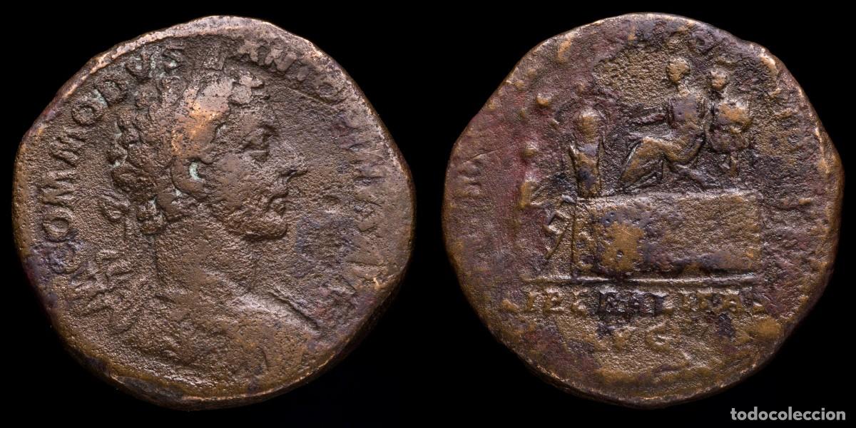 Monedas Imperio romano: Commodus Sestertius - TRP V IMP IIII COS III PP LIBERALITAS AVG - 31 mm / 26,78 gr.