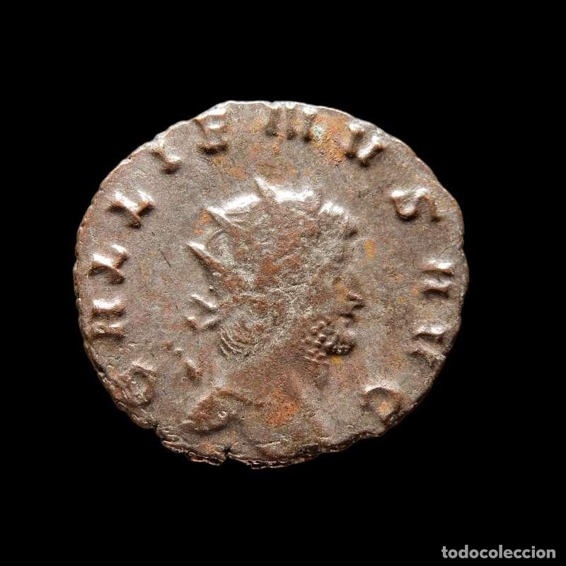 Monedas Imperio romano: Galieno, antoniniano, Roma. FIDES MILITVM / N.