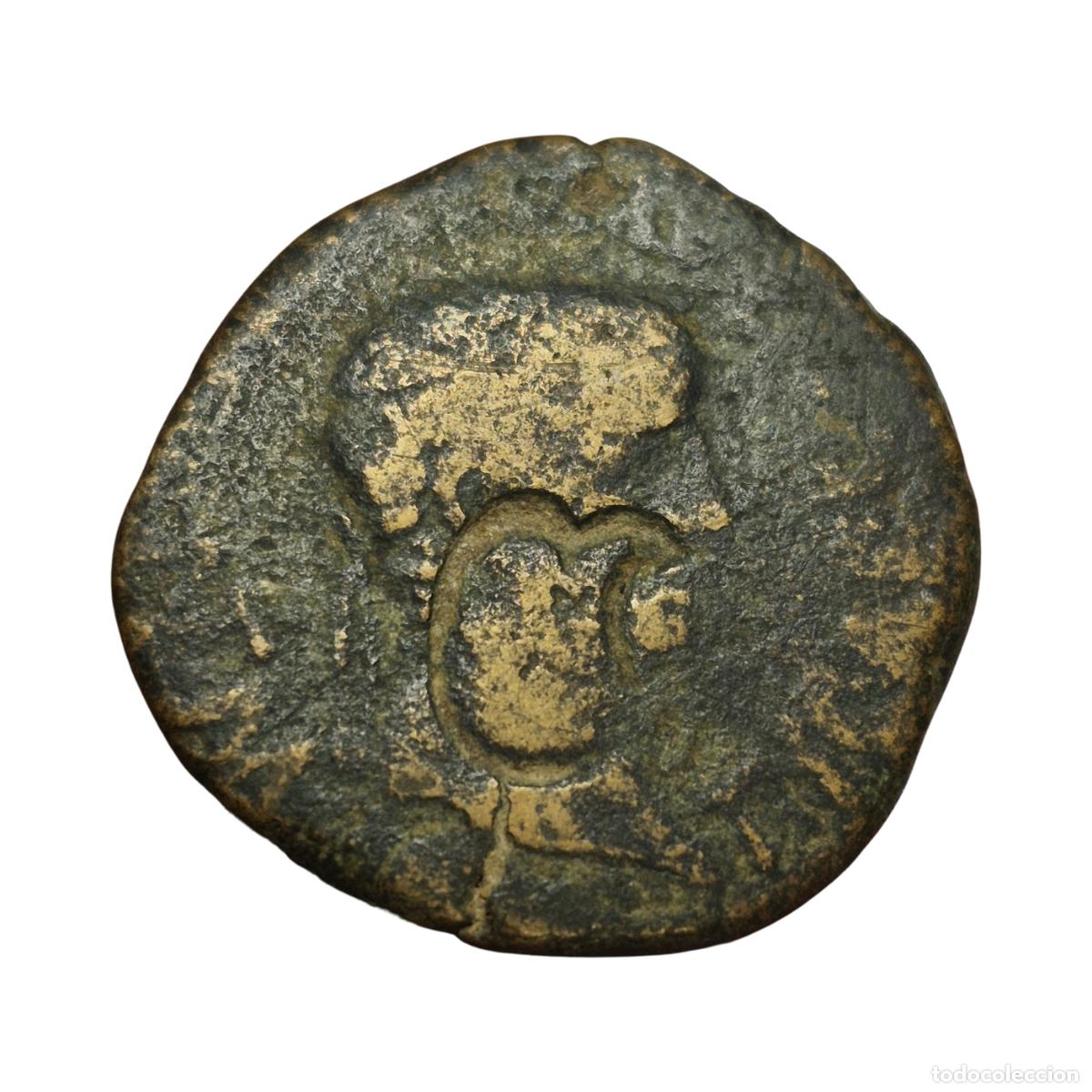 Monedas Imperio romano: NT/ AS IBERORROMANO TIBERIO TURIASO DOBLE RESELLO (A1694)