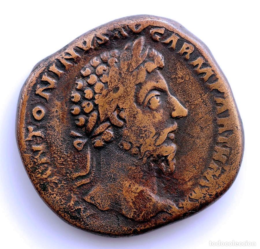 Monedas Imperio romano: SC. Roma-Marco Aurelio. Sestercio 168 d.C. Roma. Cobre 25,79 g. Escasa