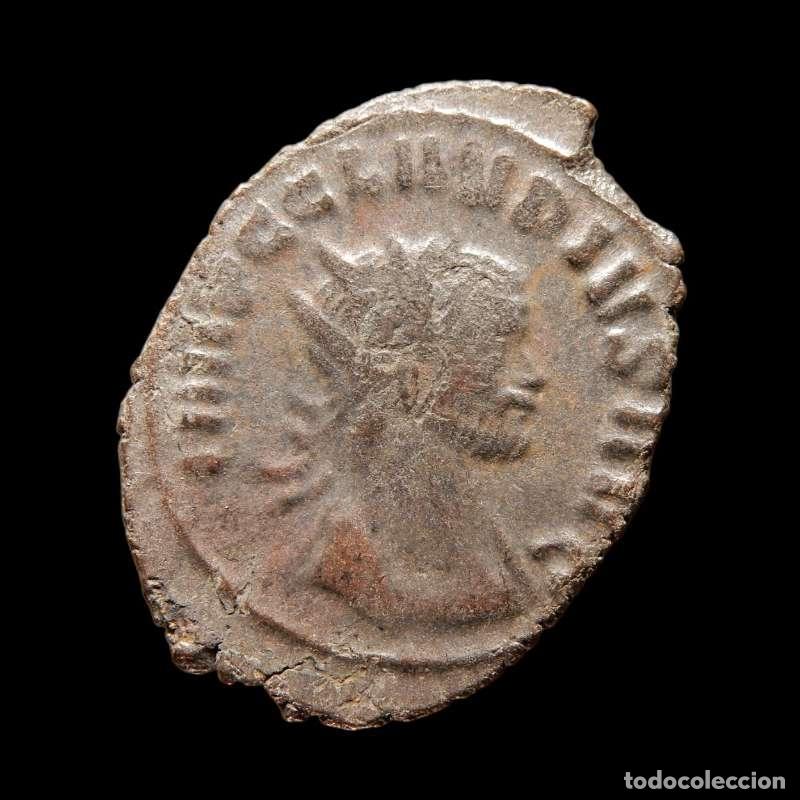 Monedas Imperio romano: Claudio II, Antoniniano de Roma, IOVI VICTORI. Jupiter