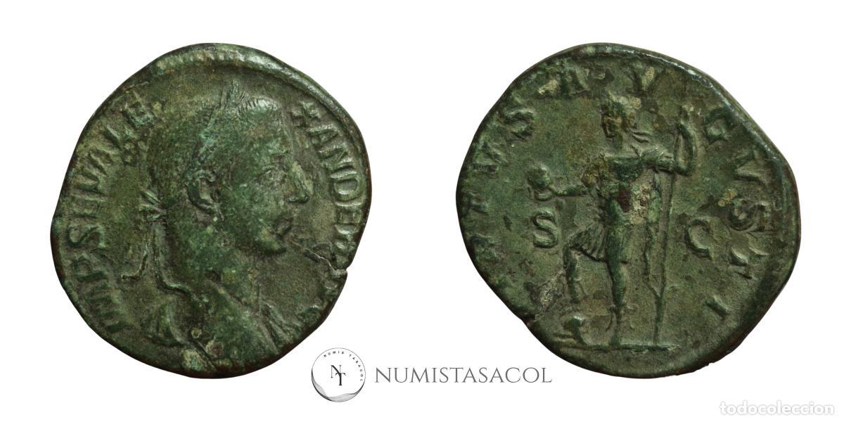 Monedas Imperio romano: NT/ SESTERCIO ALEJANDRO SEVERO REV. VIRTUS (A1716) - Foto 3