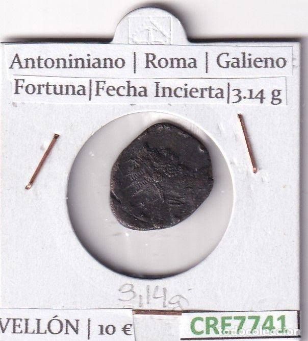 Monedas Imperio romano: CRE7741 MONEDA ROMANA ANTONINIANO ROMA GALIENO FORTUNA FECHA INCIERTA