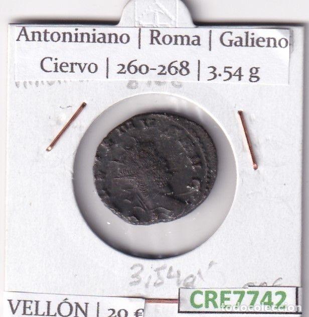 Monedas Imperio romano: CRE7742 MONEDA ROMANA ANTONINIANO ROMA GALIENO CIERVO 260-268