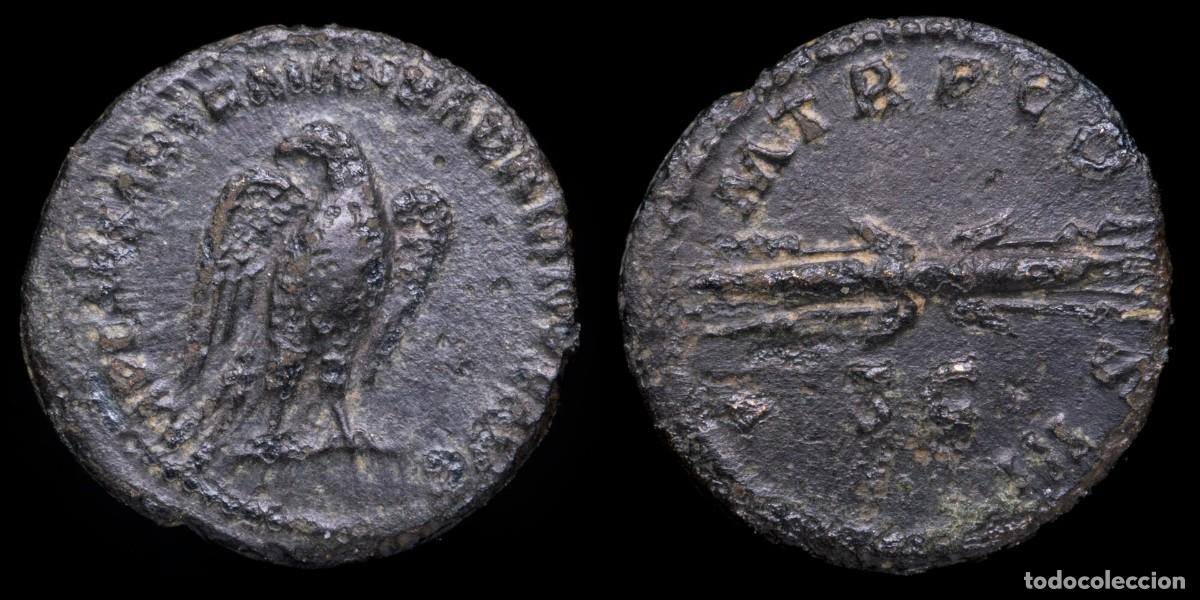 Monedas Imperio romano: Hadrian Semis - PM TR P COS III SC - 19 mm / 2,58 gr.