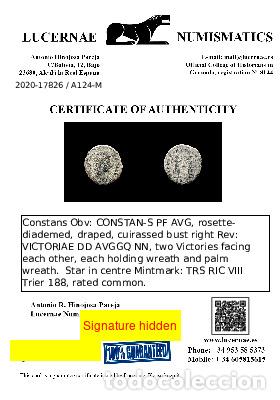 Monedas Imperio romano: Constante, Trier. A124-M - Foto 3