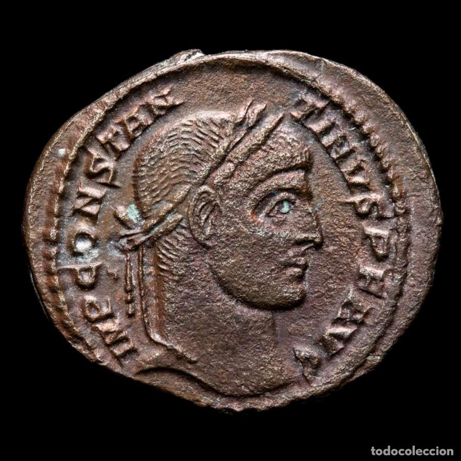 Monedas Imperio romano: Constantino I, follis. Arles. CONSTANTINI AVG/ VO TIS XX// PA. Rara