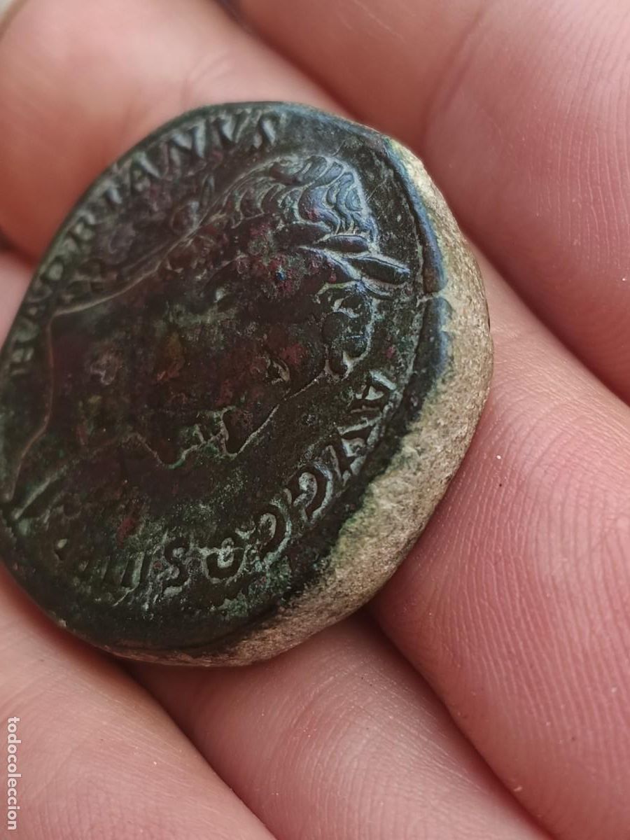 Moedas Imp&eacute;rio Romano: Excelente sestercio de Adriano