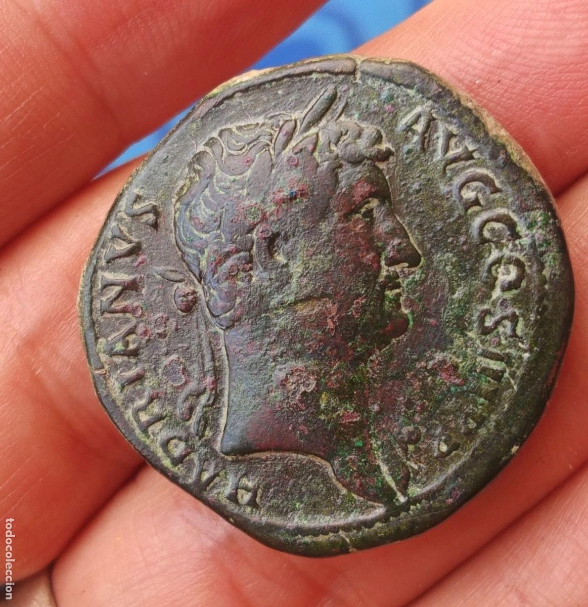 Monedas Imperio romano: Excelente sestercio de Adriano - Foto 2