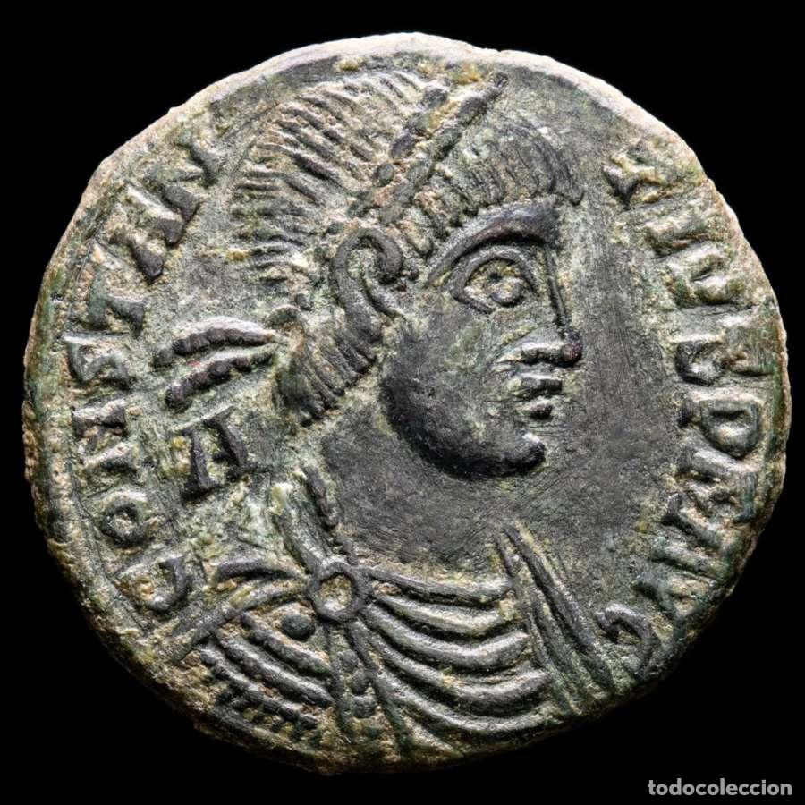 Monedas Imperio romano: Constancio II. &AElig; Maiorina. Arles. FEL TEMP REPARATIO - A / PARL