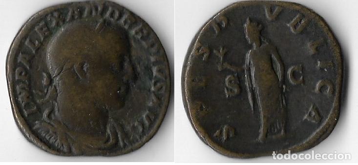 Monedas Imperio romano: SESTERCIO - ALEJANDRO SEVERO -ROMA 222/235 MBC (PRECIOSA PATINA)