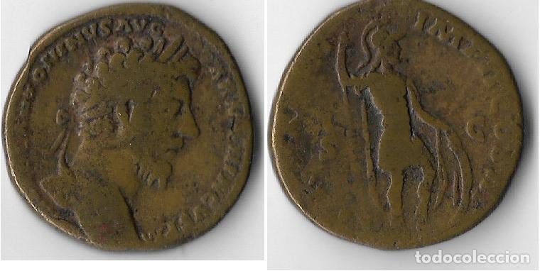 Monedas Imperio romano: SESTERSIUS / 1/4 DENARIUS . MARCUS AURELIUS ANTONINU (161/180) 395 d,c.