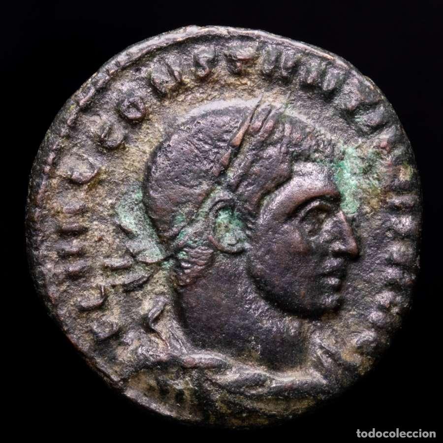 Monedas Imperio romano: Raro Constantino I. Roma. PACI P-ERPET R S. Pax