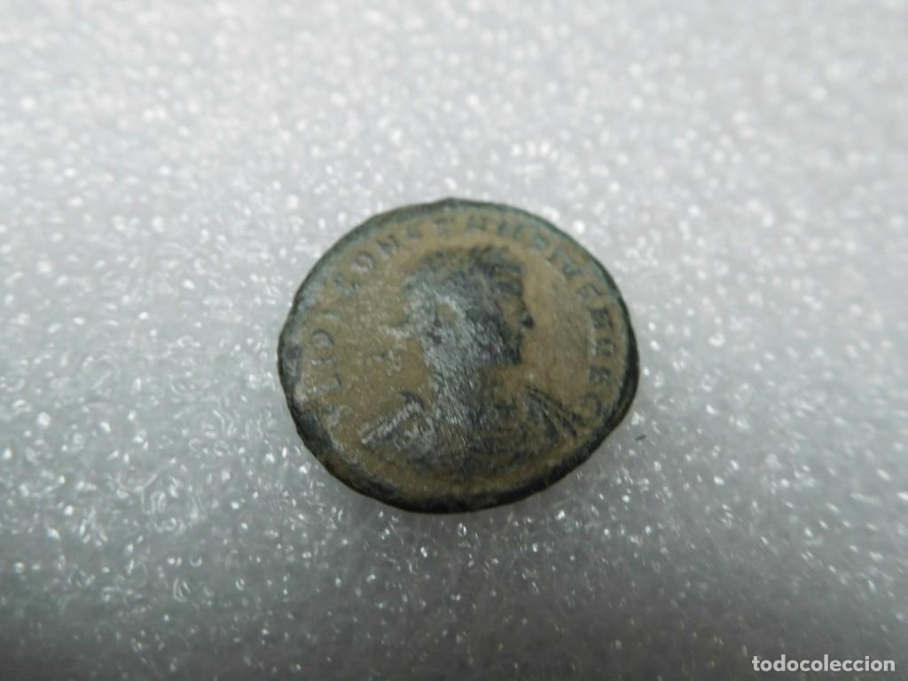 Monedas Imperio romano: Moneda muestra el anverso , la cual presenta el retrato oficial del gobernante de la &eacute;poca