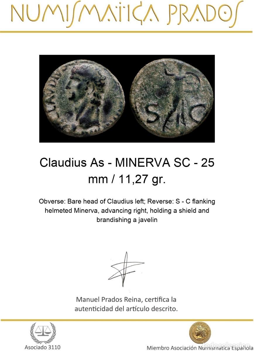 Monedas Imperio romano: Claudius As - MINERVA SC - 25 mm / 11,27 gr. - Foto 2