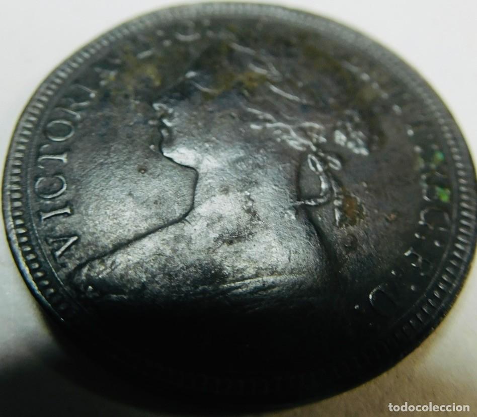 Monedas Imperio romano: Medio penique de bronce (Half Penny) de Gran Breta&ntilde;a, a&ntilde;o 1886 ,reinado de la Reina Victoria