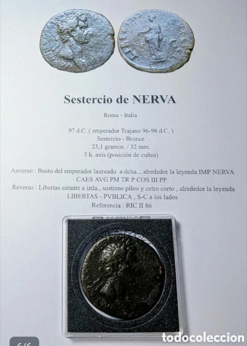 Monedas Imperio romano: Sestercio Nerva 97 d.C. - Foto 6