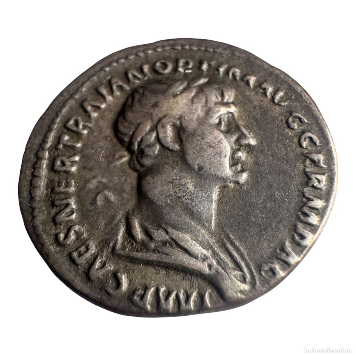 Monedas Imperio romano: Trajano. Denario 3,9 gr. Rev/ PARTHICO P.M.TR.P.COS VI PPSPQR MBC/VF