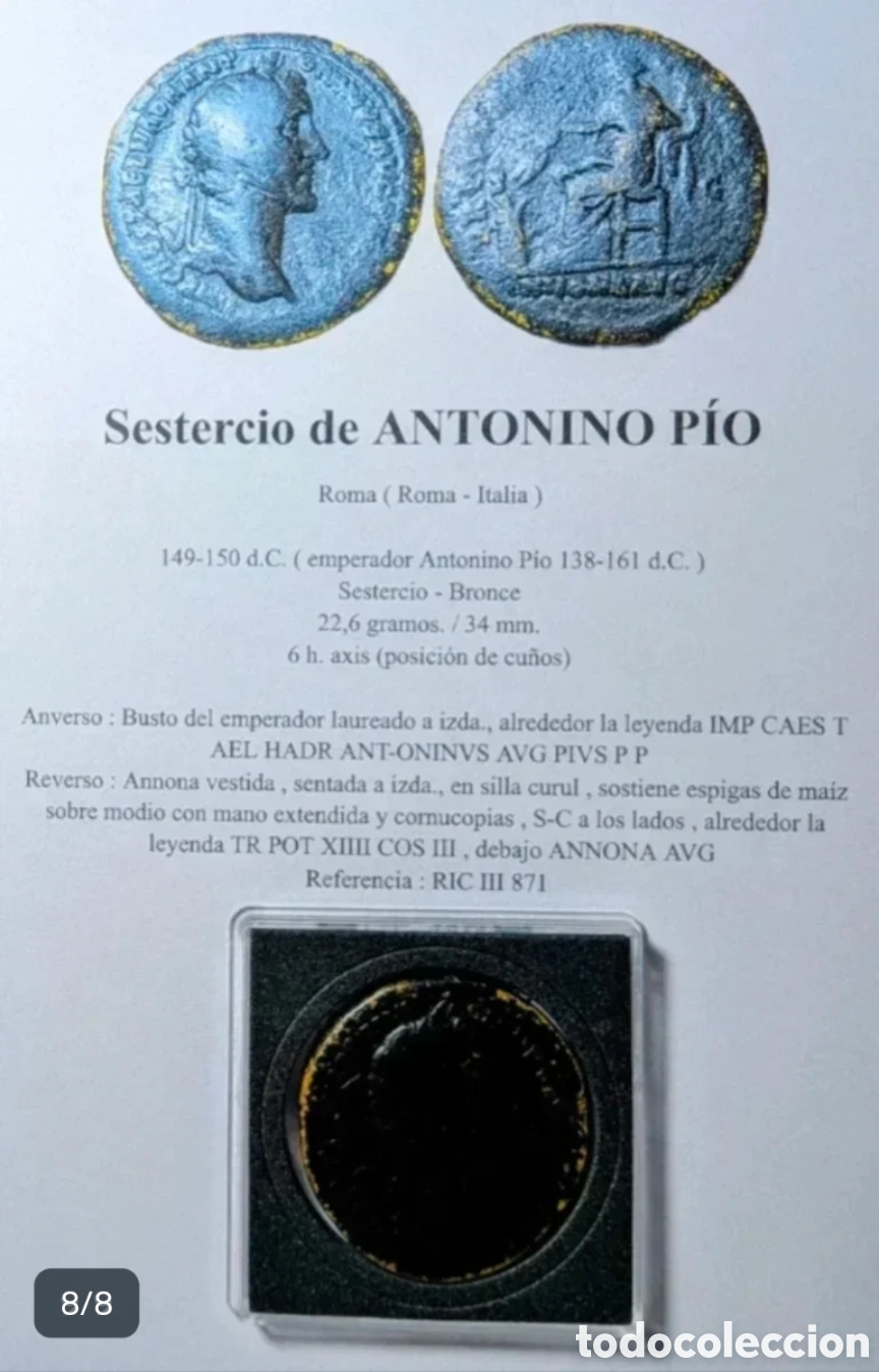 Monedas Imperio romano: Sestercio Antonino P&iacute;o 149-150 d.C. - Foto 6