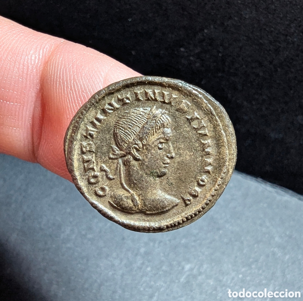 Monedas Imperio romano: Follis Constantino II 323-324 d.C. Londinium