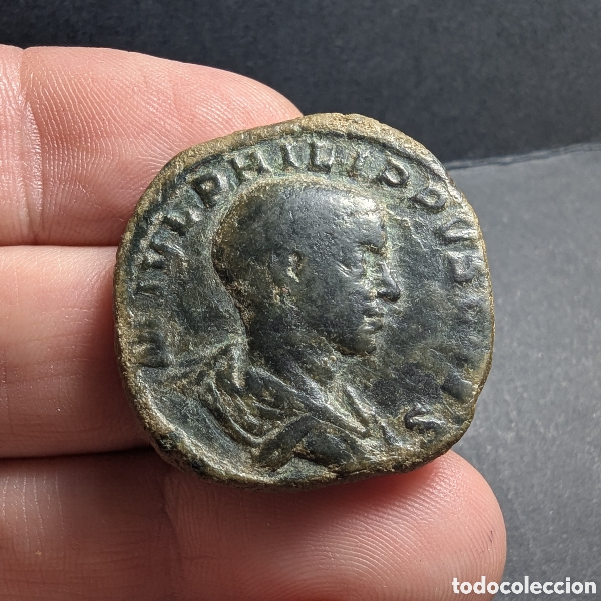 Monedas Imperio romano: Sestercio Filipo II 244-246 d.C. &rdquo;Principi Iuvent&rdquo;