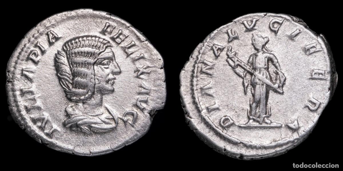 Monedas Imperio romano: Julia Domna Denarius - DIANA LVCIFERA - 18 mm / 3,17 gr.