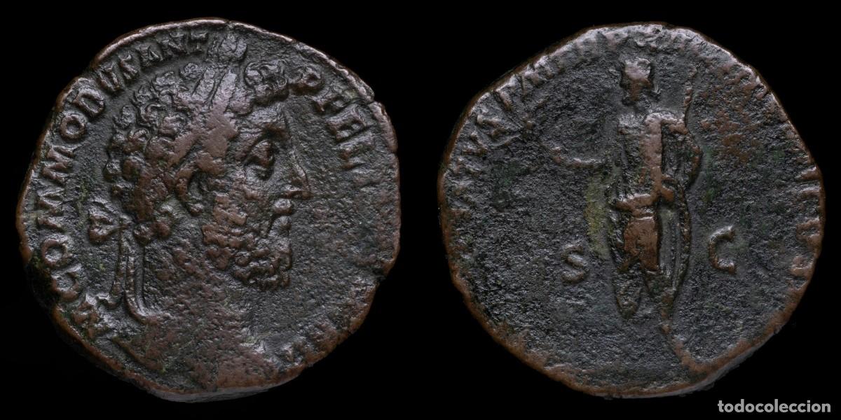 Monedas Imperio romano: Commodus Sestertius - PATER SENATVS P M TR P XII IMP VIII COS V PP SC - 28 mm / 24,34 gr.IMP COMMOD