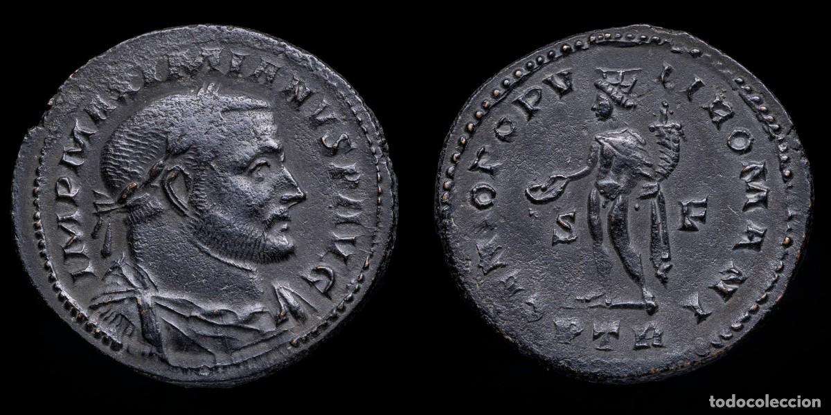 Monedas Imperio romano: Galerius Follis - GENIO POPVLI ROMANI, Trier - 27 mm / 9,98 gr.