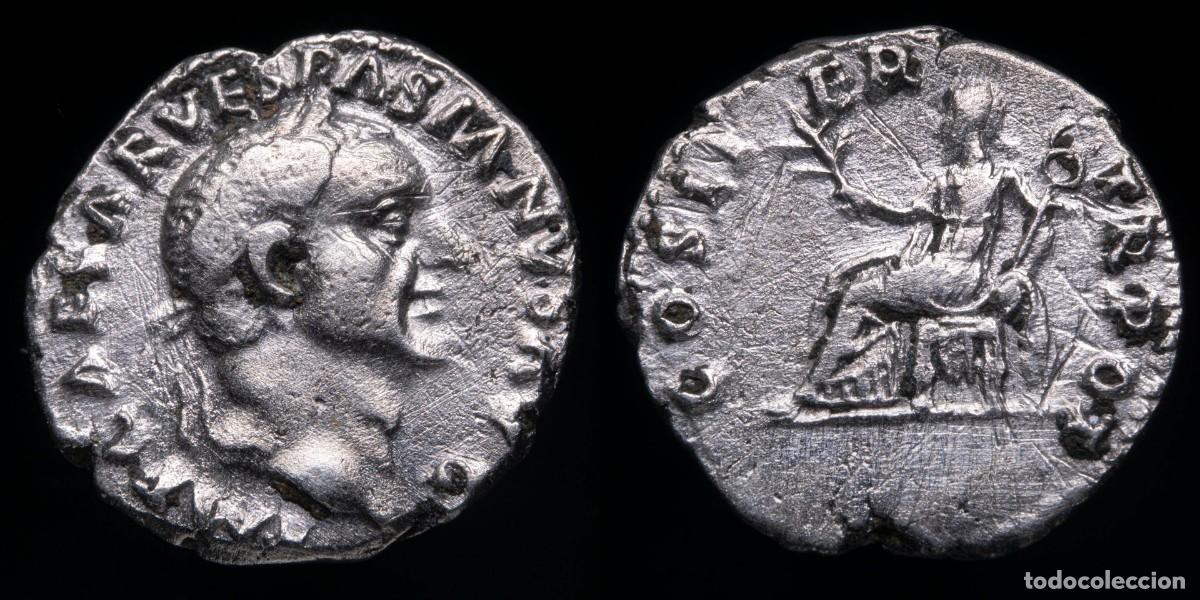 Monedas Imperio romano: Vespasian Denarius - COS ITER TR POT - 18 mm / 3,19 gr.