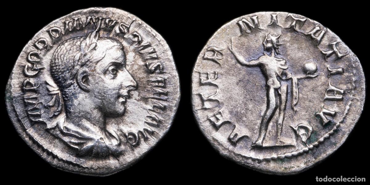 Monedas Imperio romano: Gordian III Denarius - AETERNITATI AVG - 20 mm / 2,38 gr.