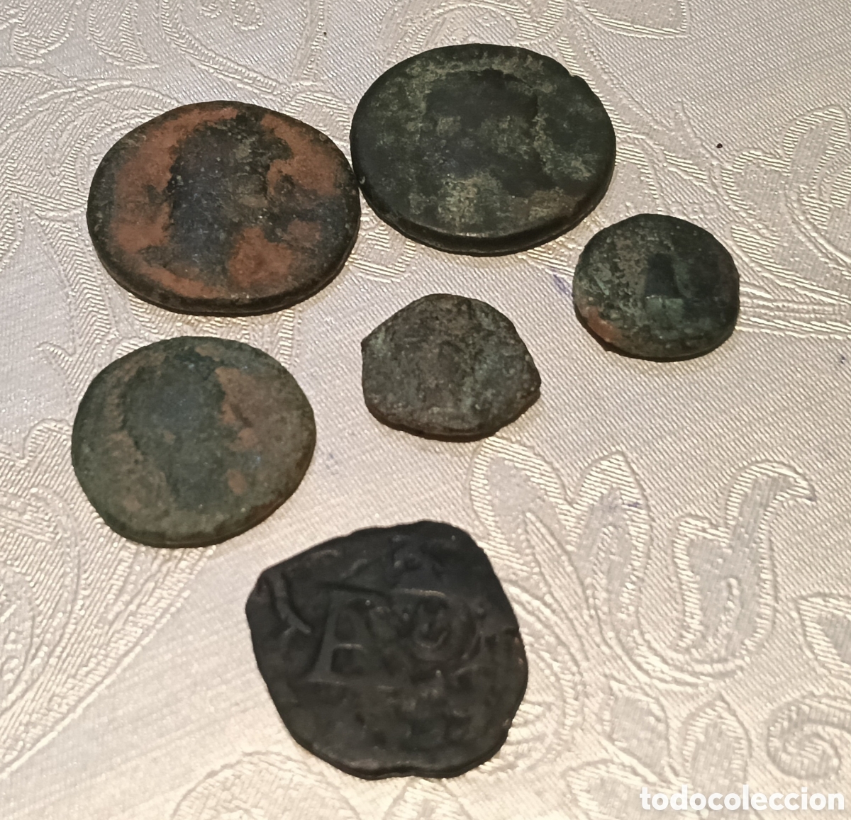 Monedas Imperio romano: Lote 6 monedas ,5 romanas y 1 medieval - Foto 1