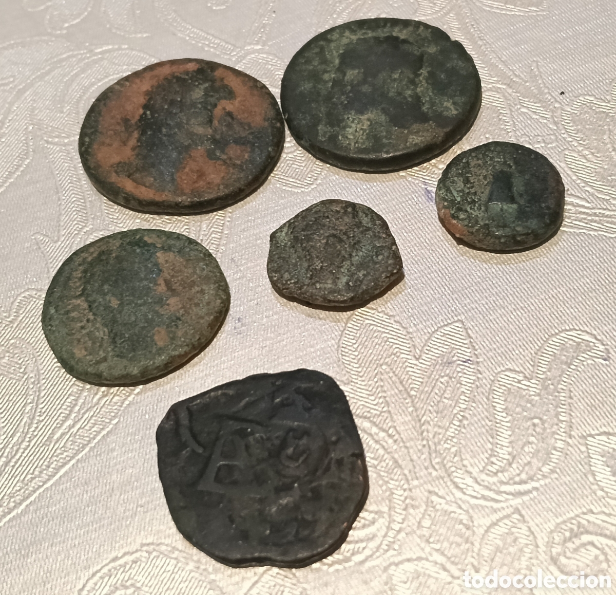 Monedas Imperio romano: Lote 6 monedas ,5 romanas y 1 medieval - Foto 3