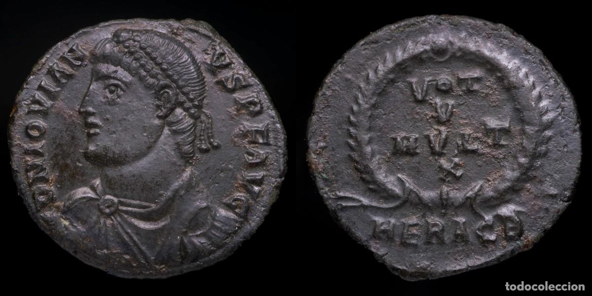 Monedas Imperio romano: Jovian Follis - VOT V MVLT X, Heraclea - 20 mm / 3,56 gr.