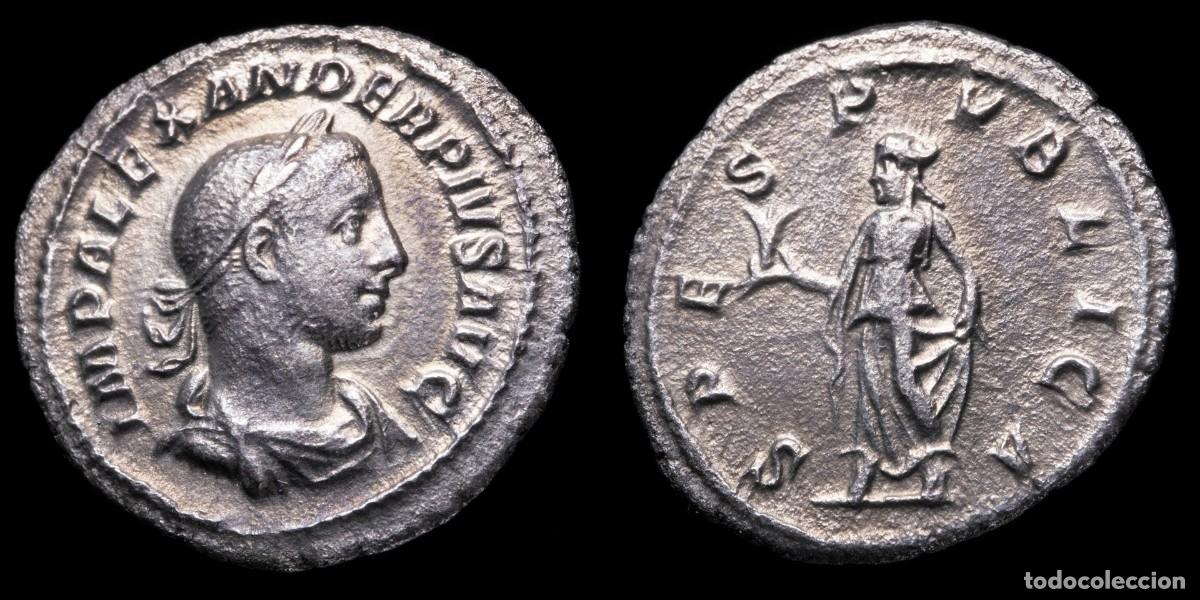 Monedas Imperio romano: Severus Alexander Denarius - SPES PVBLICA - 20 mm / 2,43 gr. - Foto 1