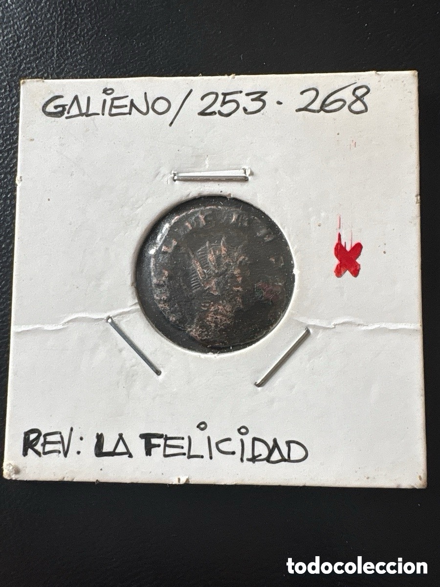 Monedas Imperio romano: Moneda romana Galieno 253-268 La Felicidad (A3)