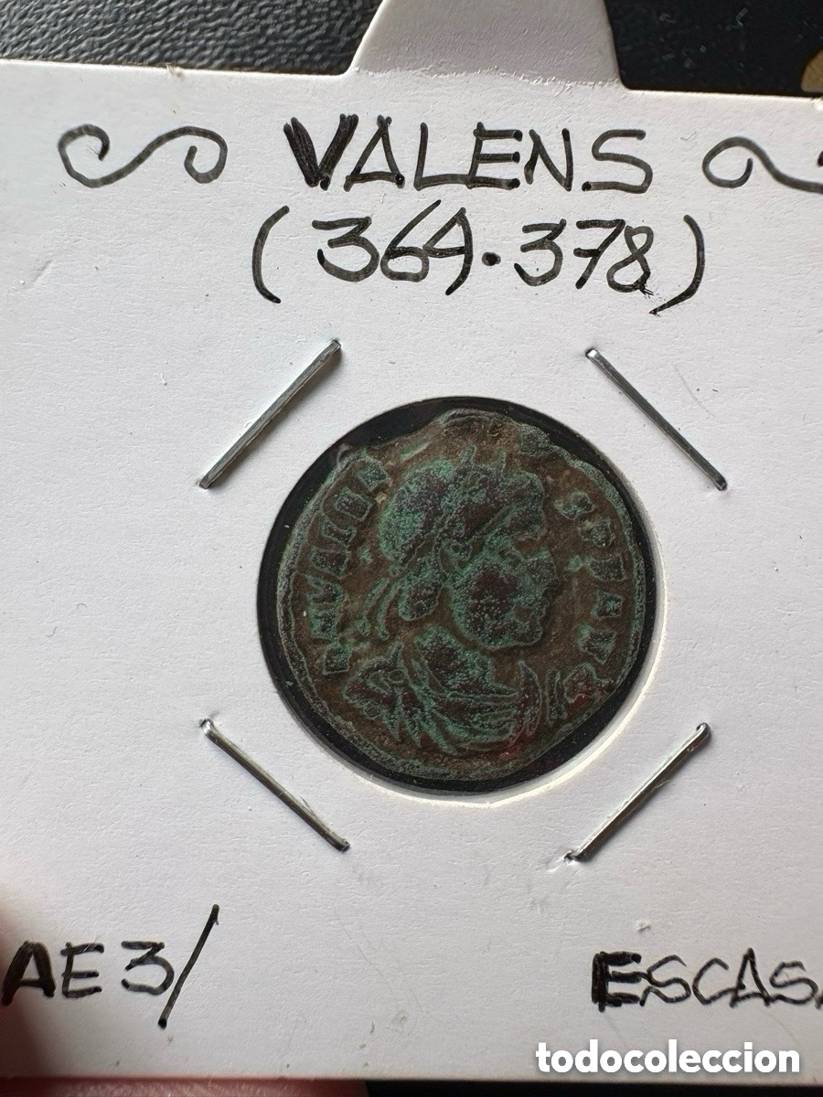 Monedas Imperio romano: AE3 Moneda Romana Valens (A3) - Foto 1